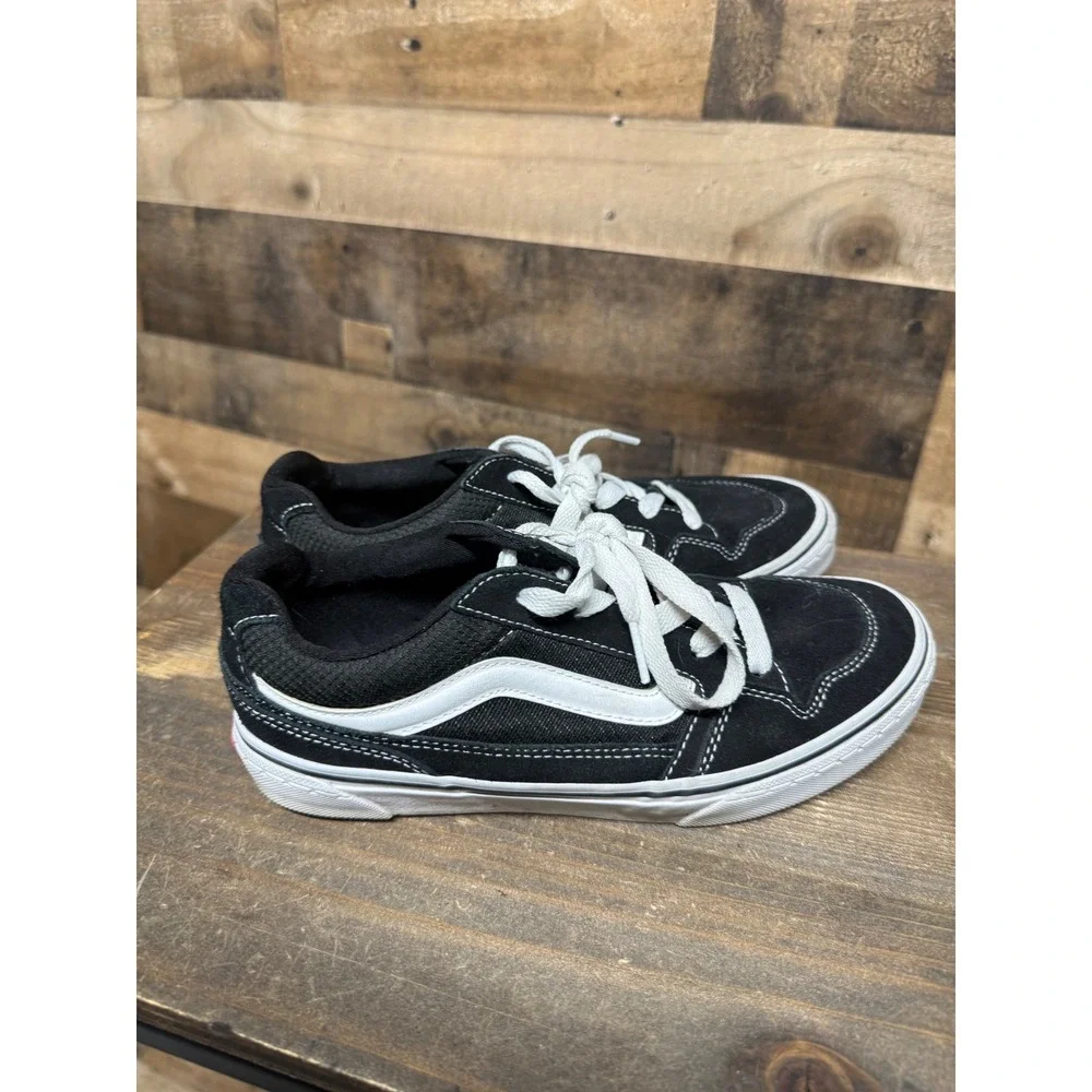 Vans Filmore Low Black White‎ Suede Canvas Skate Shoes Youth 6.0 Women's 8